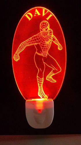 Abajur Automático De Tomada, Homem Aranha Personalizado =