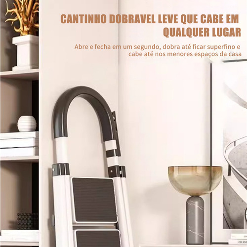 Escada Tesoura De Aço 6 Degraus Para Casa E Residência