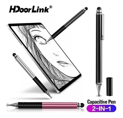 Lápiz Táctil Touch Pen Doble Puntero Tablet Smartphone Negro