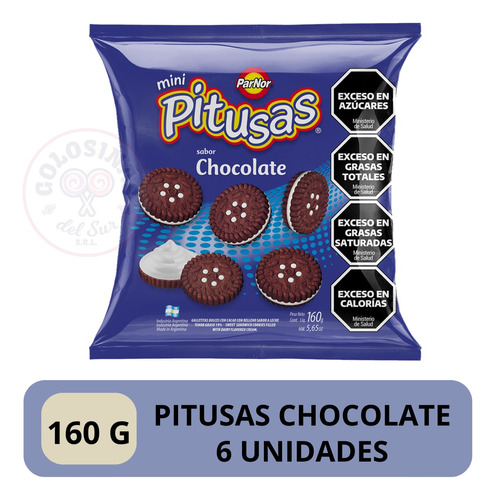 Galletitas Pitusas Chocolate X6 Unidades *golosinas Del Sur*