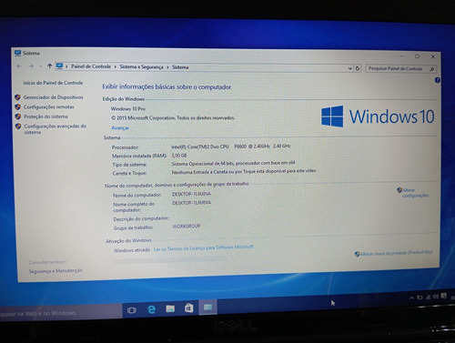 Notebook Dell 1545,core2 Duo,3gb,500gb,conservado Preto