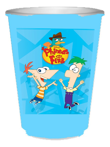 Pack 10 Vasos Descartables Cotillón Phineas Y Ferb