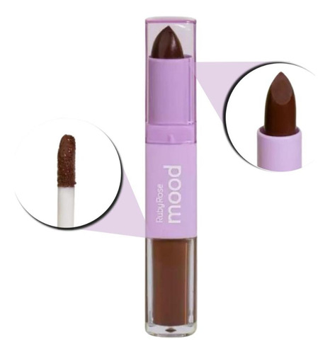 Batom Duo Ruby Rose Mood Vitamina E Cm15 3,2g