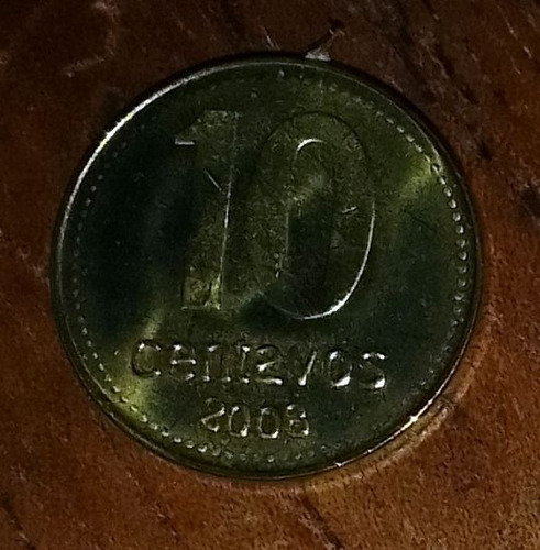 Dos Monedas Argentinas De 10 Cvos Y 5 Cvos Años 2008 Y 2007 (Usado)