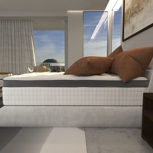 Colchón Matrimonial Memory Foam Posturepedic Confort Premium Color Blanco