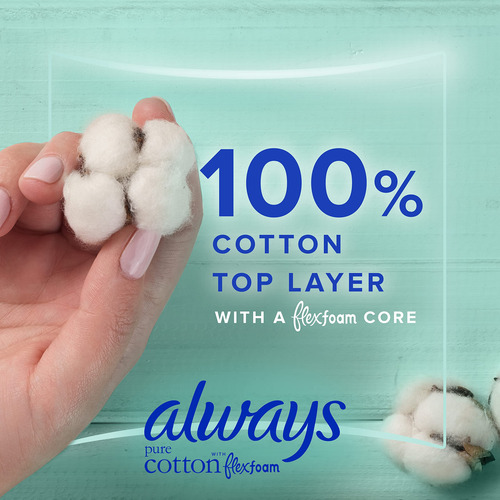 Always Pure Cotton With Flexfoam Pads, Size 5 Extra Heavy Ov