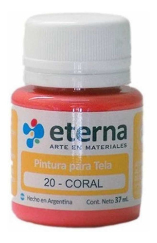 Pinturas Para Tela 37 Ml Eterna En La Plata Color Del Óleo 20 Coral