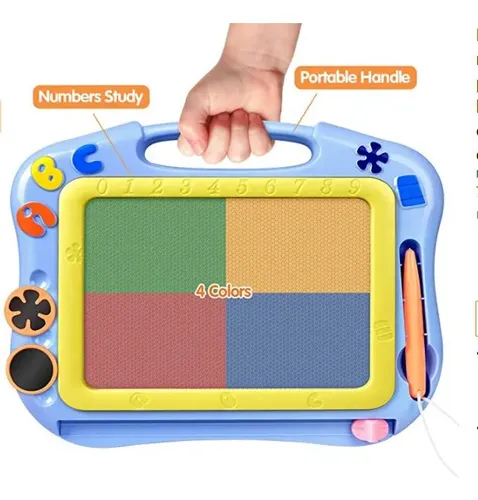 Tablero Magnético Extra Grande Para Dibujo | Pizarra De 31x41 Cm Con 4 Sellos Y Lápices | Borrado Instantáneo | Juguete Educativo Sin Manchas Para Niños +3 Años