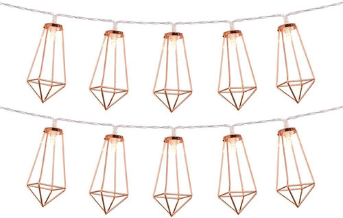  Rose Gold Geometric Fairy Lights, Usb  Battery Powered...