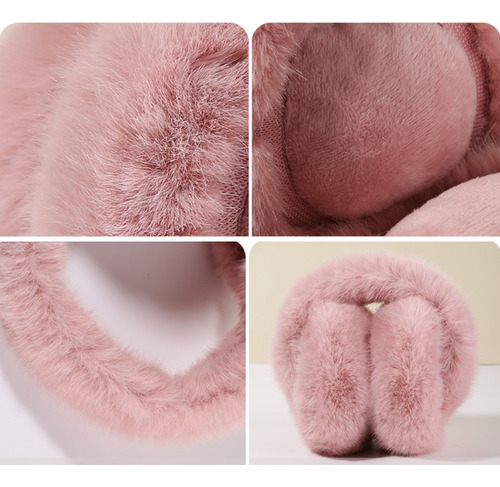 Orejeras Abrigadas Para Invierno Calentitas D Peluche Suaves Negro Liso Por Dentro