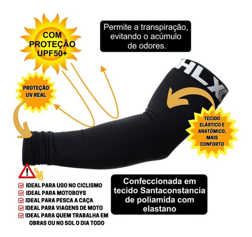 Imagem 2 de 7 de Mangas De Compressão Térmica Manguito Proteção Motociclista