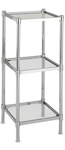 Organize It All 3 Tier Tempered Glass Freestanding Bathroom 