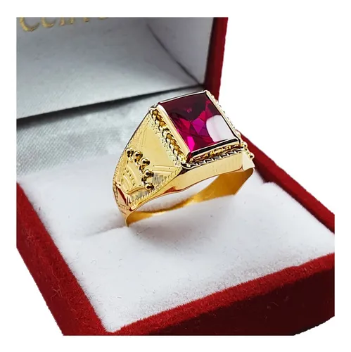 Anillos de oro online con piedras rojas