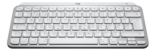Teclado bluetooth Logitech Master Series MX Keys Mini QWERTY inglés UK color gris pálido con luz blanca