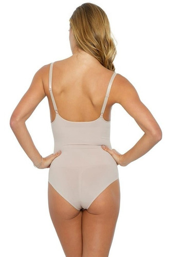 Body Modelador Plié 50419 Branco Tecido Amarelado