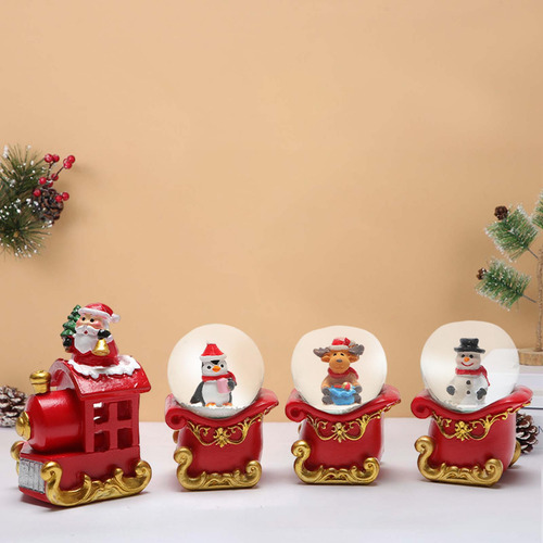 Globos De Nieve Con Forma De Tren Navideño, Bola De Nieve Br