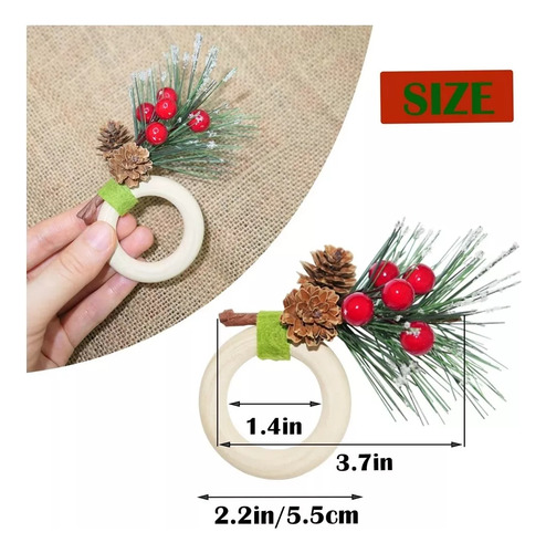 Servilleteros Navideños En Forma De Piñas, 6 Unidades