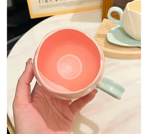 Juego De Tazas De Café De Cerámica Con Diseño De Tulipán Y