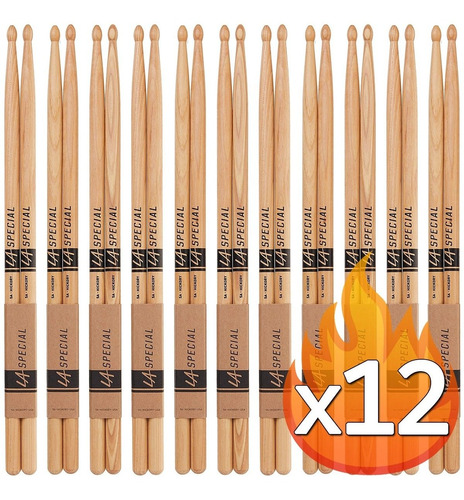 Pack X12 Pares Palillos Baquetas Promark La Special Hickory