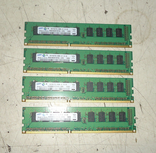 4 Memorias Samsung 1gb 2rx8 Pc3-8500e-07-10-d0 (Usado)