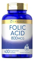 Comprar Suplemento de ácido fólico Carlyle, 800 mcg, tabletas, 40