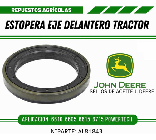 Estopera Eje Delantero John Deere 6605- 6610-6615 Al81843