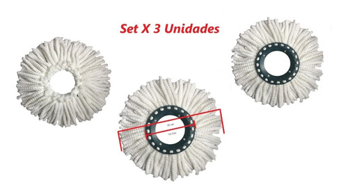 Mopa Repuesto Clesimo Para Trapeador Magico Giratorio X 3 Un