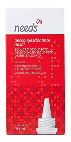 Descongestionante Nasal Needs Gotas Com 30ml