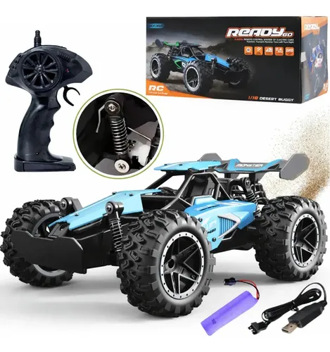 Carrinho Controle Remoto Recarregavel Grande Off Road Cross Azul
