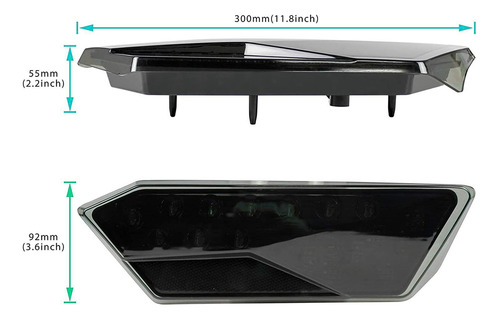 2 Luces Traseras Compatible Con Polaris Rzr 900 1000 Negro