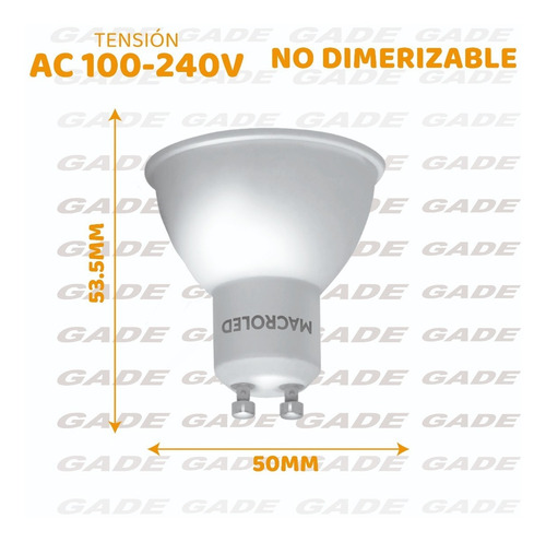 Imagen 4 de 10 de Lampara Dicro Led 7w Gu10 Luz Fria Calida 220v Macroled