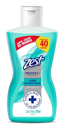 Jabón Líquido Para Manos Zest Protect Antibacterial Con Tomillo 120ml