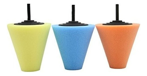 Winomo 3pcs Cone-shaped Sponge Foam Pad Polishing Wax Po