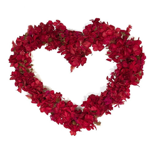 Flores Desidratadas - Guirlanda Coração Vermelho
