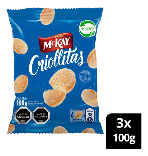 Galleta Mckay® Criollitas 100g Pack X3