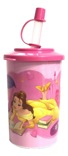 Vaso Tapa Con Bombilla Infantil Personajes Disney Pixar Princesas