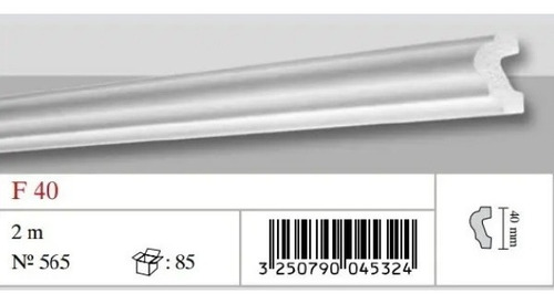 Moldura Decorativa F40 Para Interiores 2 Metros La Pieza