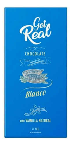 Chocolate Blanco Con Vainilla Natural Get Real Organico 70g.