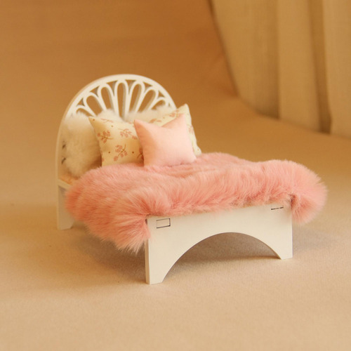 Cama Individual En Miniatura Para Casa De Muñecas,