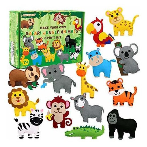 Kit Costura Animales Selva Safari Diy Niños Principiantes 