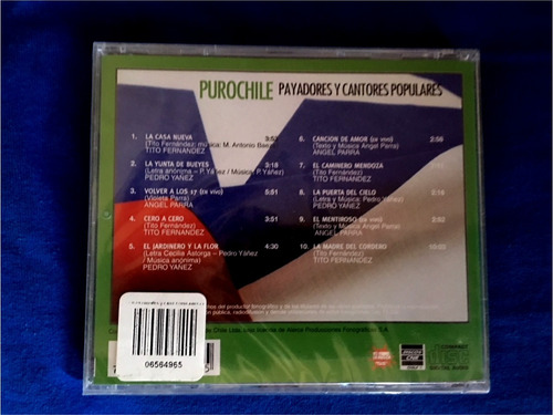 Cd Puro Chile Payadores Y Cantores Populares Sellado
