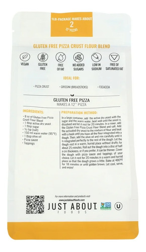 Harina Just About Foods Pizza Crust With Cauliflower
