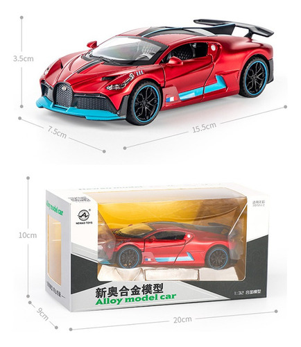 Bugatti Divo Miniatura Metal Autos Con Luces Y Sonido 1:32