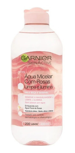 Garnier Skinactive Agua Micelar De Rosas Limpia Ilumina X400