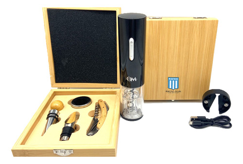 Set De Vino Racing Club Con Destapador Automatico