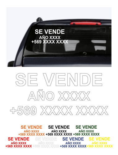 Letrero Se Vende Adhesivo Sticker Vinilo Auto Camioneta