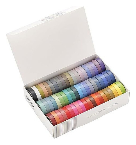 Set Of 60 Rolls Of Rainbow Washi Tape, 0.3 Inch Craft Tape