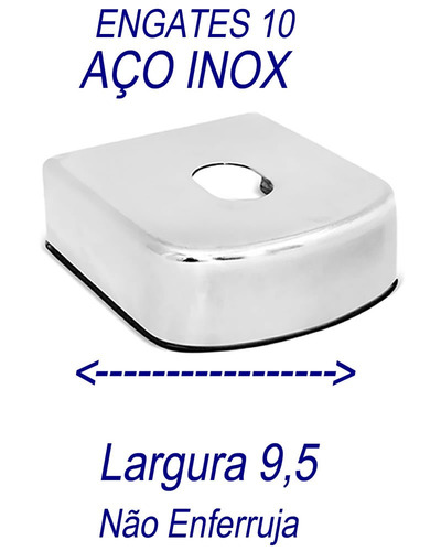 Capa Para Engate Reboque Aço Inox 9,5 Cm De Largura