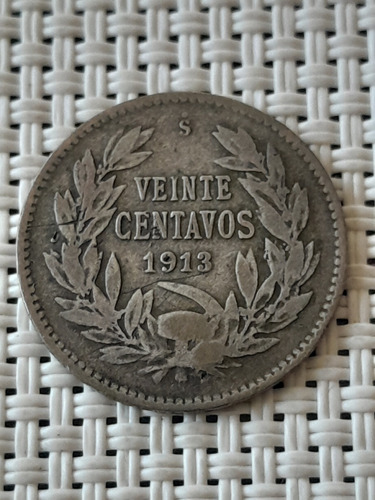 Moneda 20 Centavos 1913 Plata