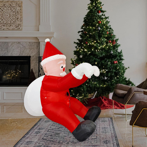 Papá Noel Inflable Grande Para Colgar De Navidad De 6,56
